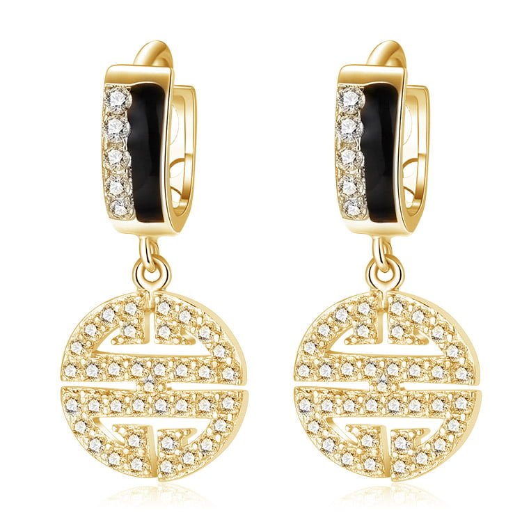 Round zircon earrings SES01015