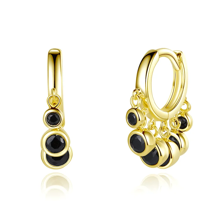 Wave point zircon earrings SES01021