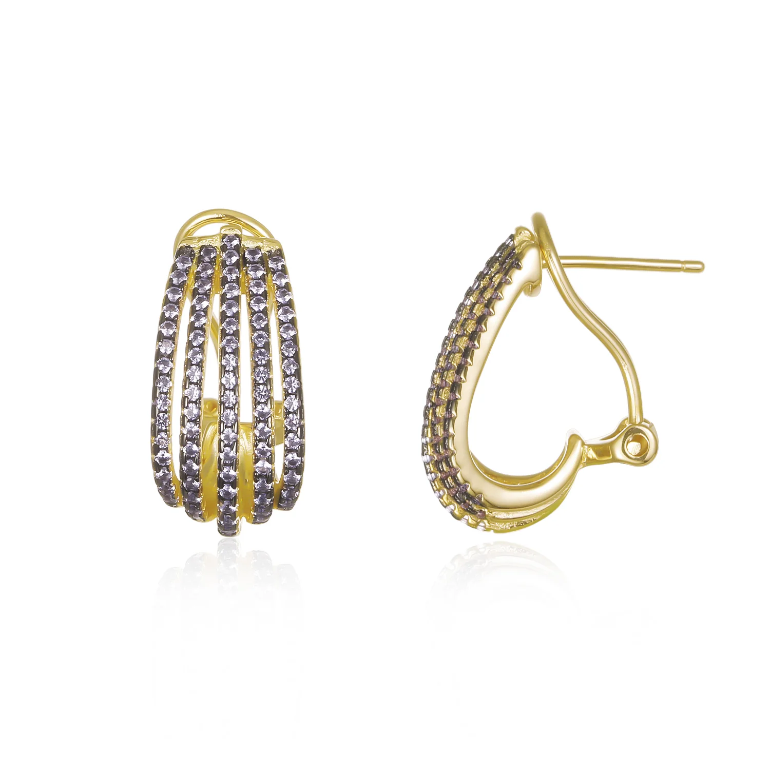 Multi row zircon earrings SES01022