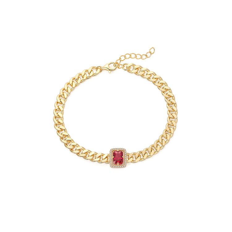 Square zirconium bracelet SBS01059