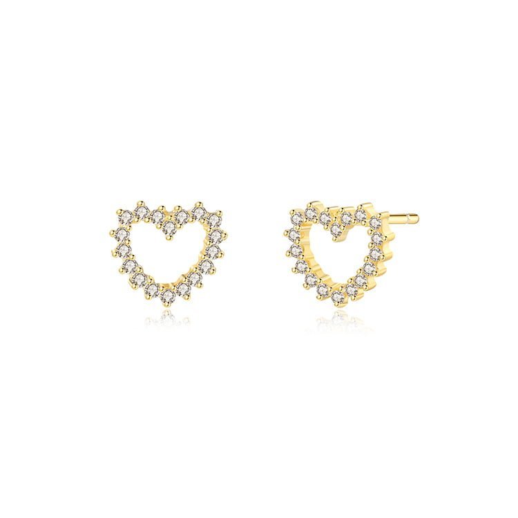 Heart shaped zircon earrings SES01136