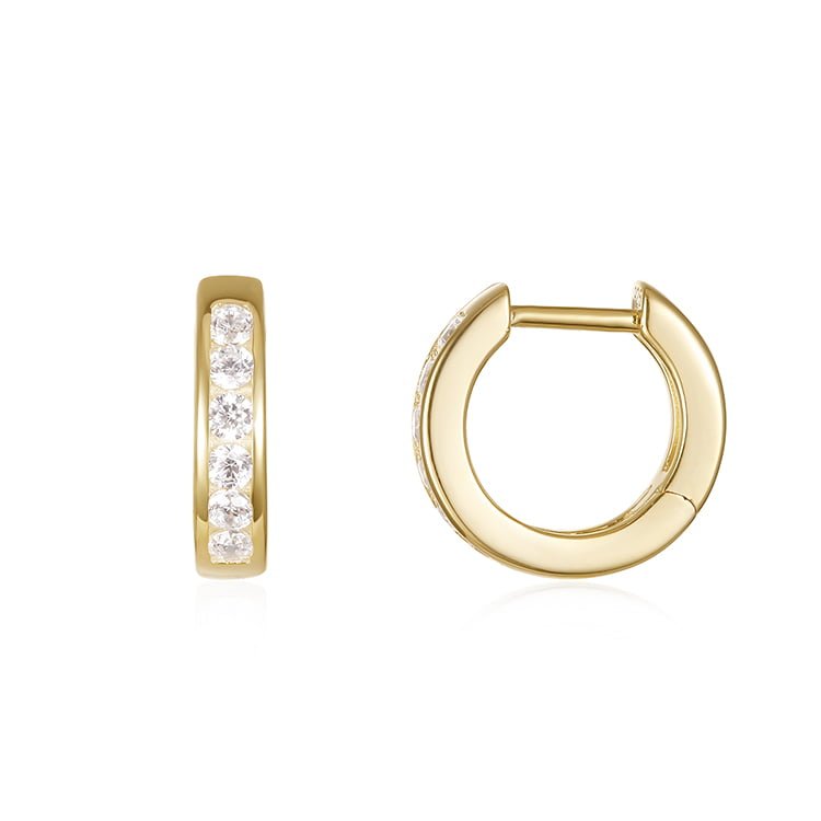 Round zirconium earrings SES01157