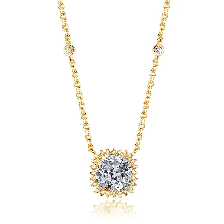 Petal square zircon necklace SES01190