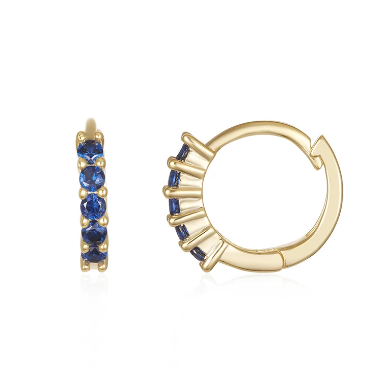 Simple blue zircon stud earrings SES01193