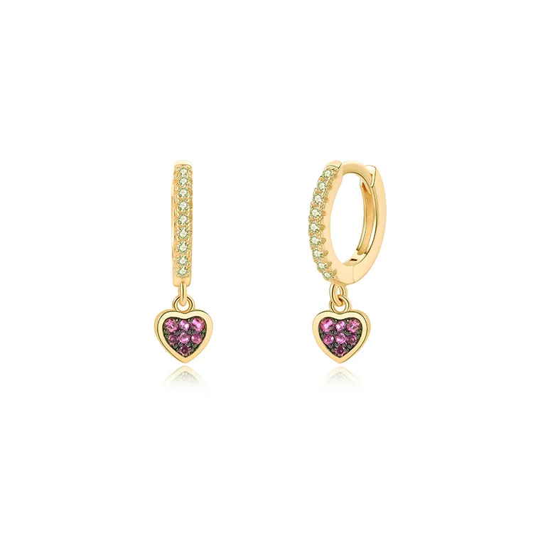 Heart shaped zirconium earrings SES01196