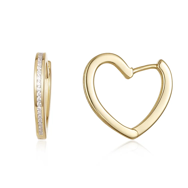 Simple heart-shaped earrings SES01199