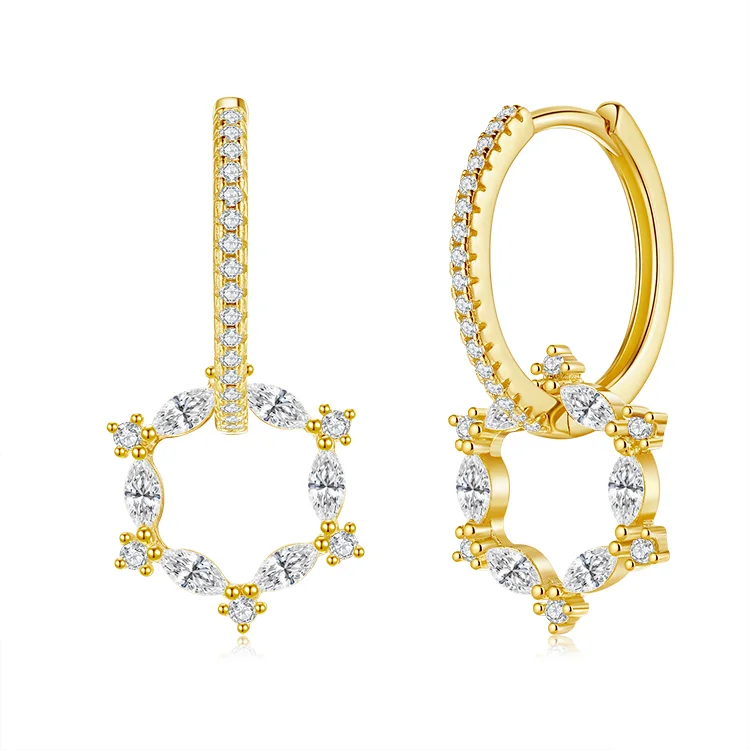 Removable hexagon hoop earrings SES01202