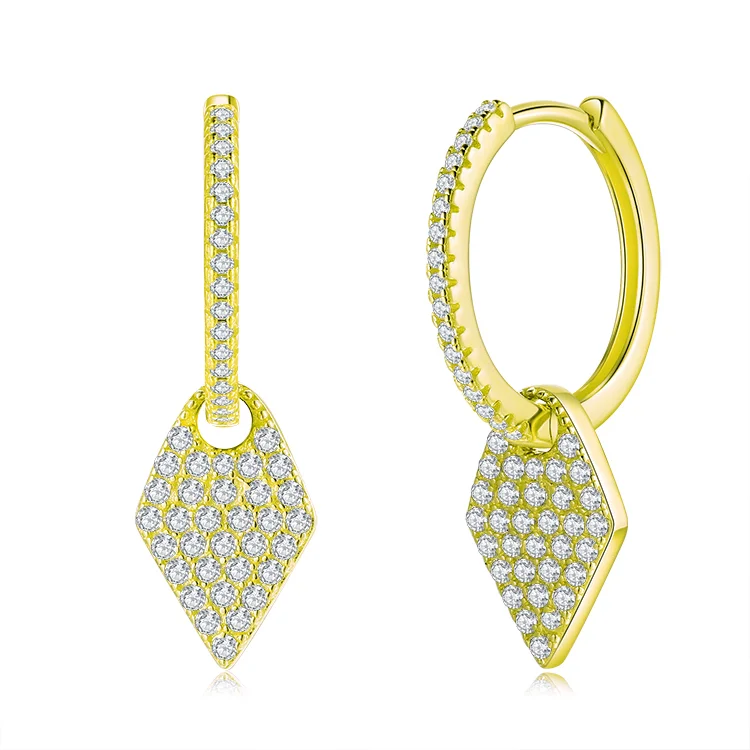 diamond-shaped zirconium earrings SES01207