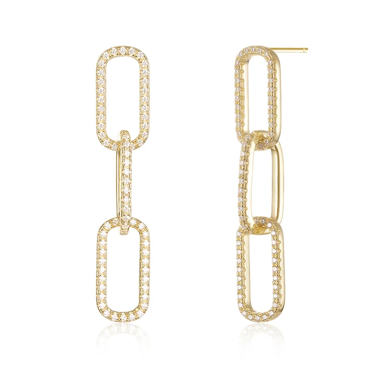 chain zircon earrings SES01230