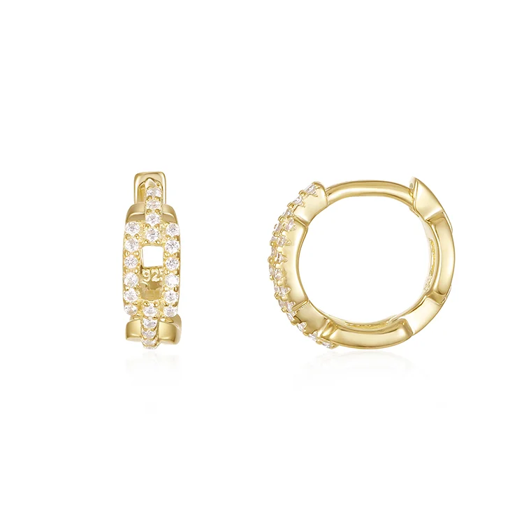 chain zircon earrings SES01235