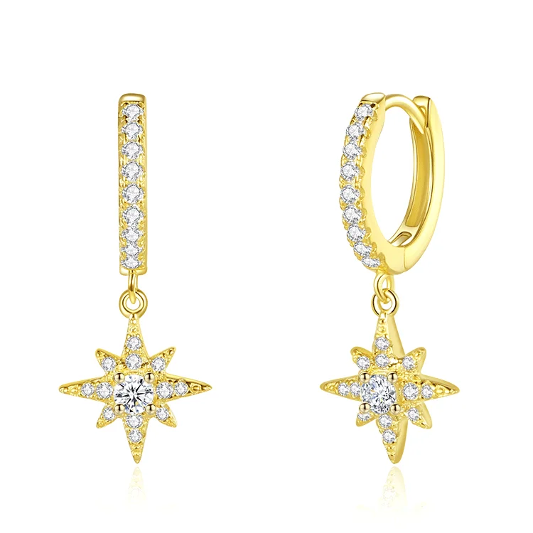Hoop pressed octagonal earrings SES01250