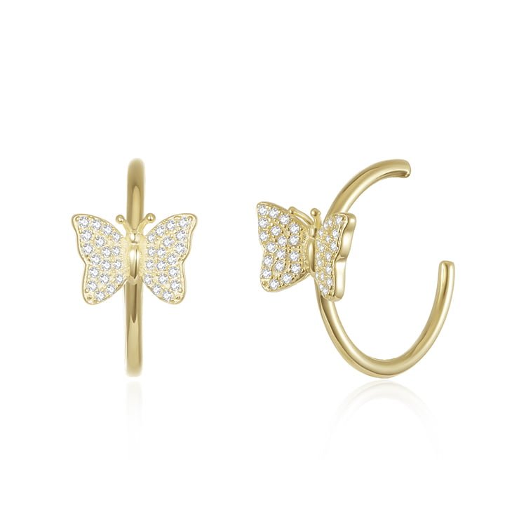 Butterfly shaped hoop ear clips SES01254