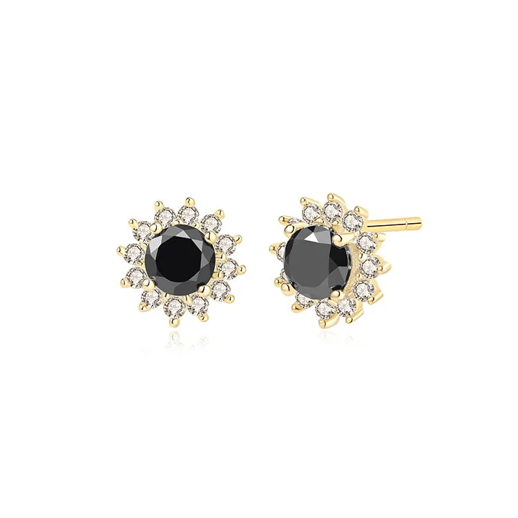 Black sun earrings SES01104