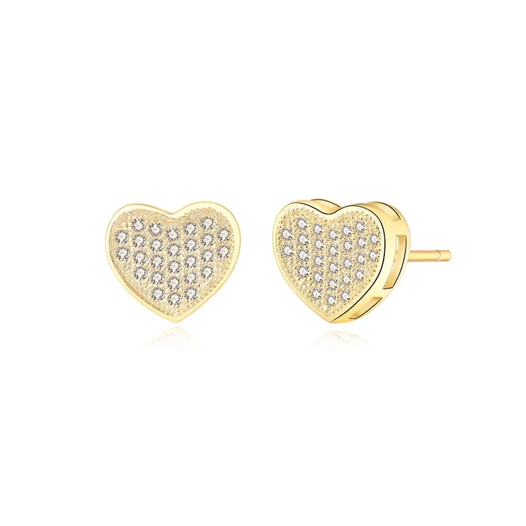 Heart shaped zircon earrings SES01107