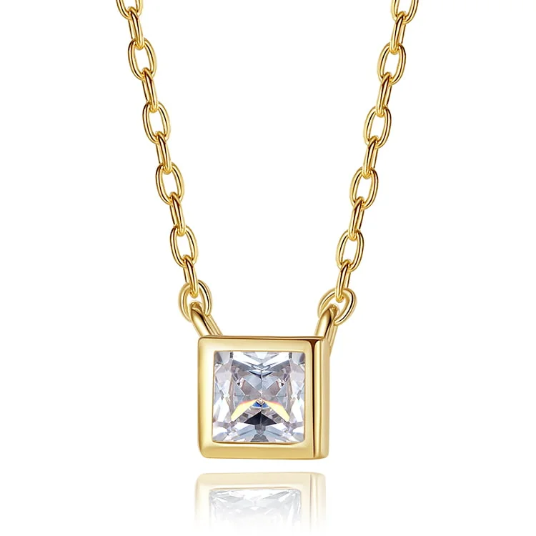 Square zirconium necklace SNS01110
