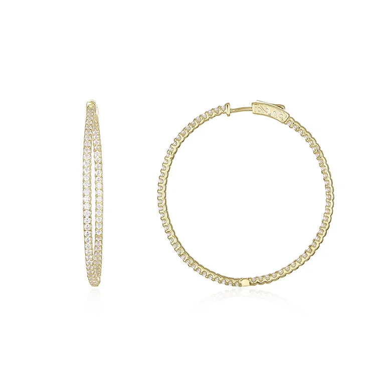 Large circle zircon earrings SES01113