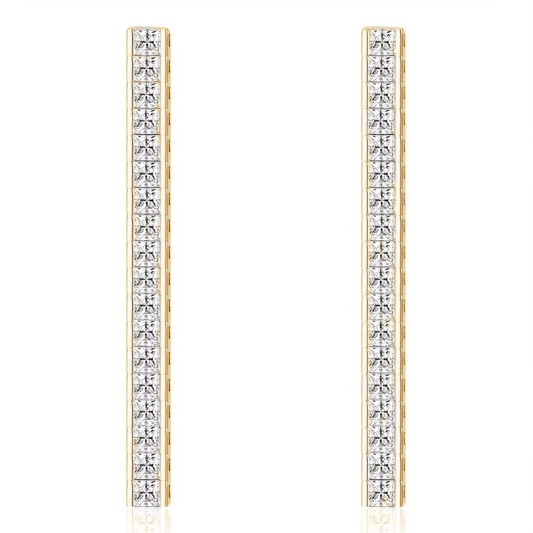 Quadrilateral zircon stud earrings SES01274