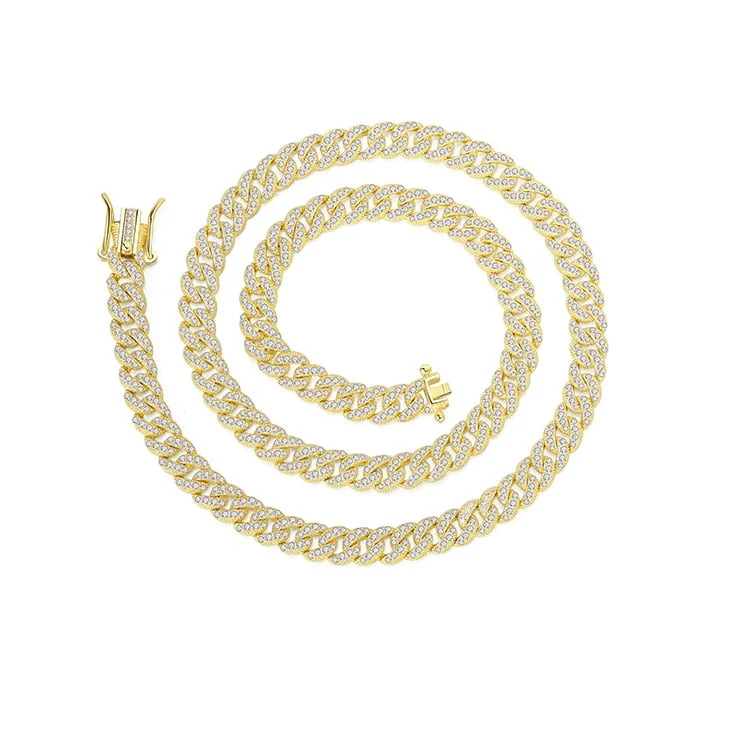 Full zircon Cuban necklace SNS01330
