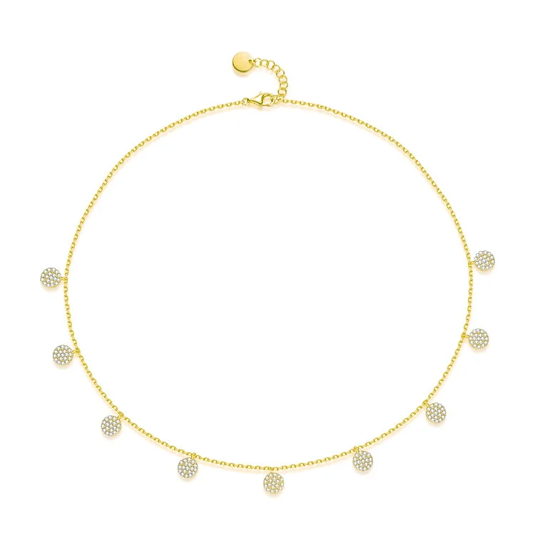 Zircon disc necklace SNS01358