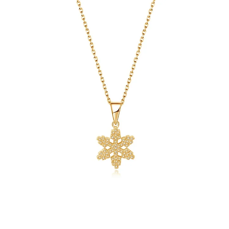 Stone-encrusted snowflake necklace SNS01468
