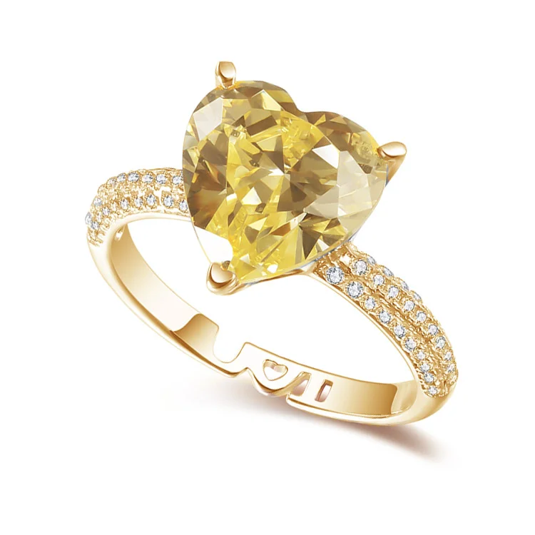 Heart Shape Single Circle Zircon Ring SRS01500