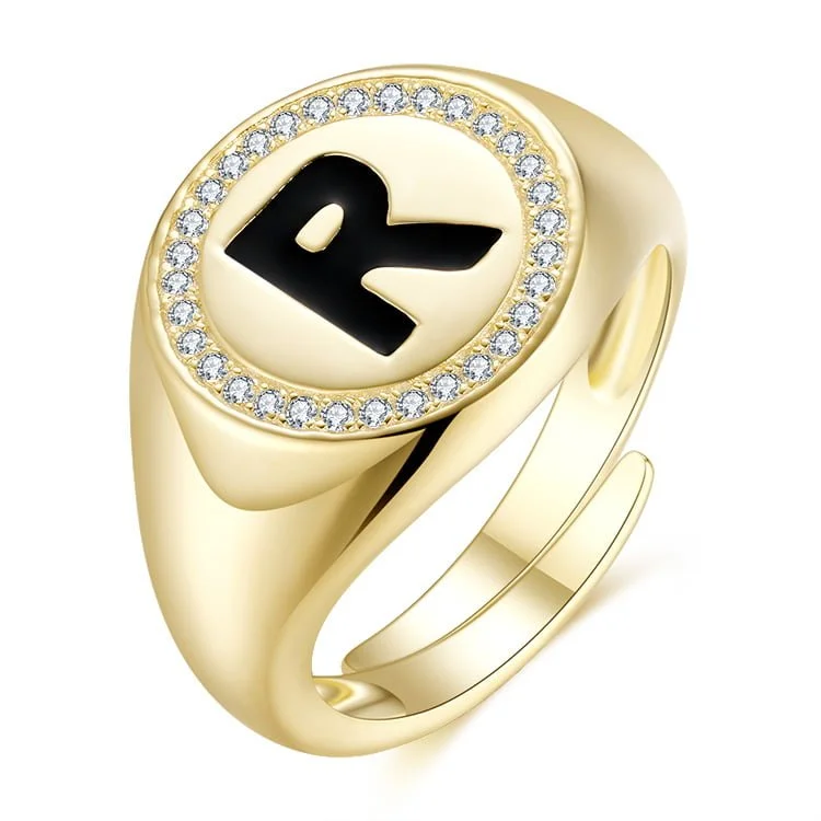 Oil dripping letter ring SRS01427