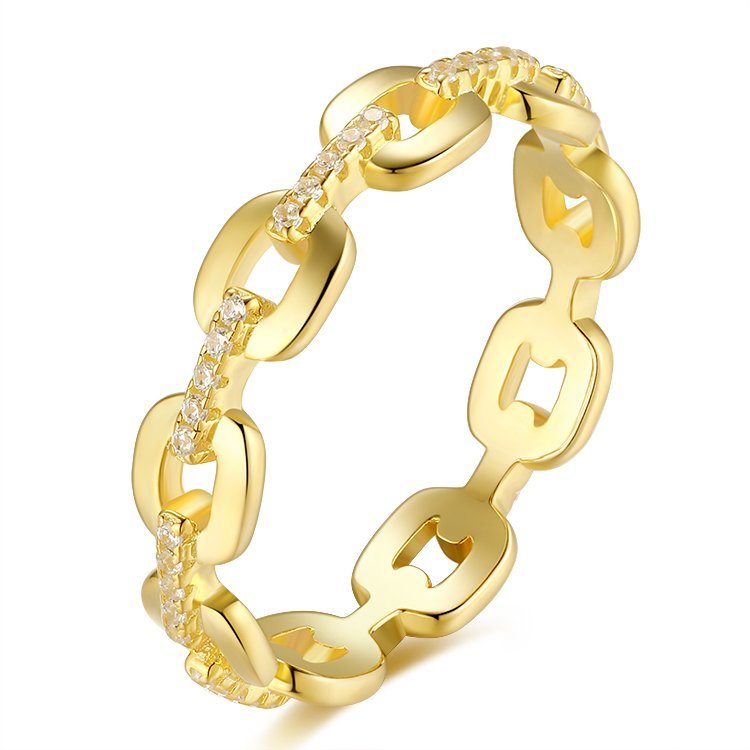 Cuban zircon chain ring SRS01519