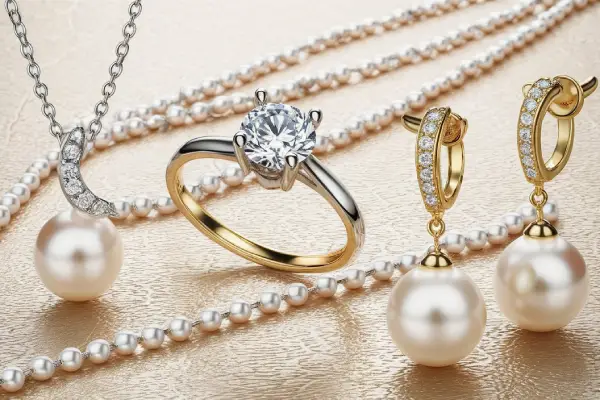 pearl diamond jewelry set pearl diamond jewelry set
