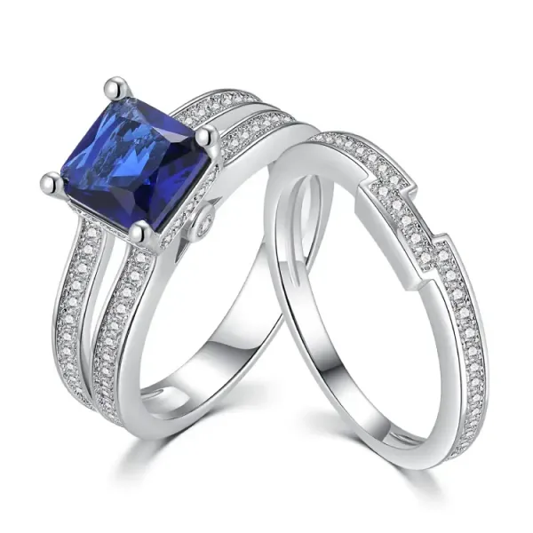 Stone Silver Ring engagement silver rings
