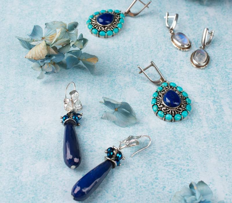 blue earrings