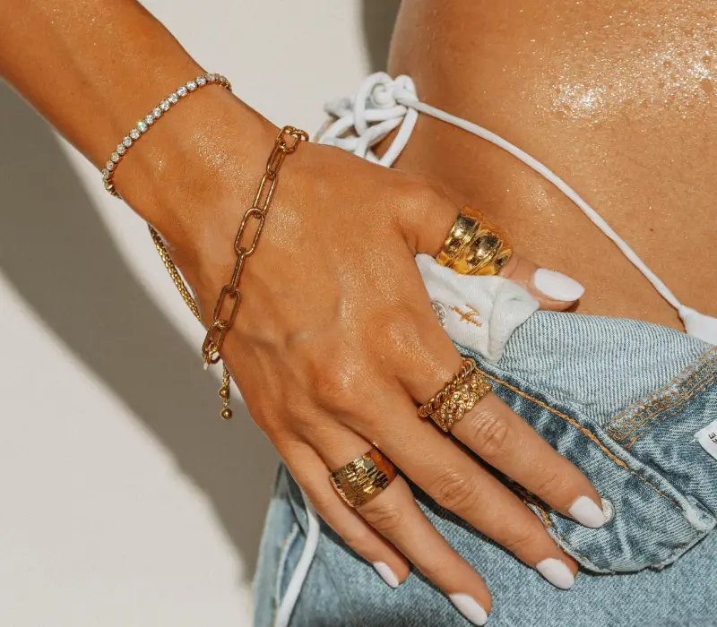 silver and gold jewelry