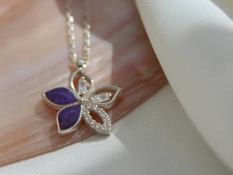Amethyst flower necklace